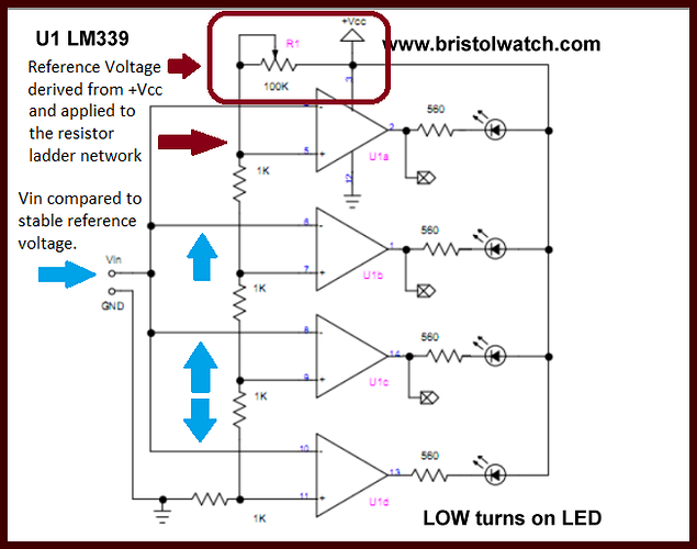 lm339 annotated simple voltmeter