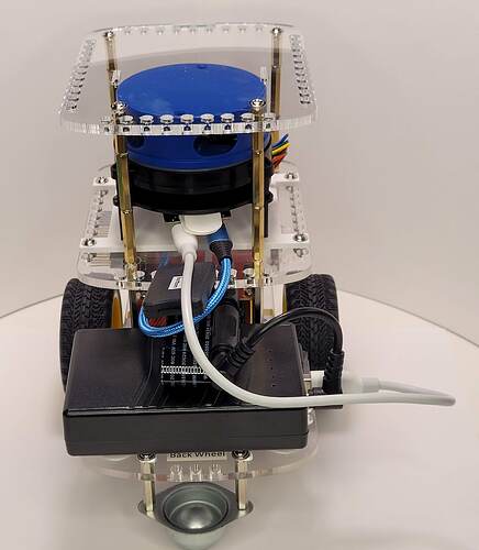 10 GoPiGo3 Robot - Back side with YDLIDAR-X4 COMPONENT (#1 orientation)