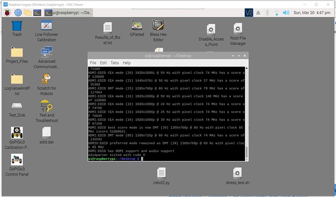 VNC Viewer screen with monitor connected